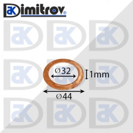 Дифтунга Ø 32 х Ø 44 х 1 mm медна